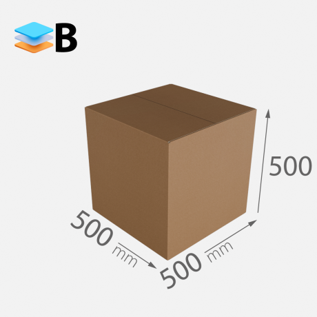 Przejdź do produktu Karton 500x500x500 Fala B 380g/m2 szary 3w fefco 201 // 1*paczka [20szt/kompl.]