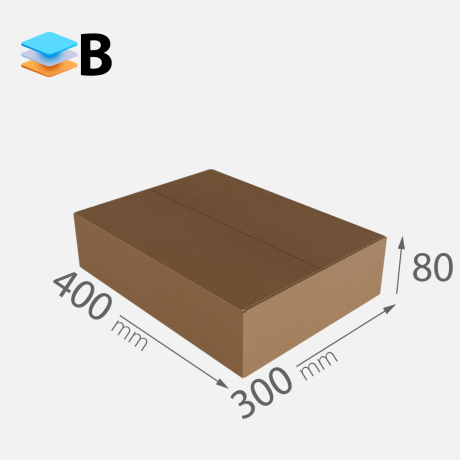 Przejdź do produktu Karton 400x300x80 Fala B 320g/m2 szary 3w fefco 201 // 1*paczka [20szt/ kompl.]