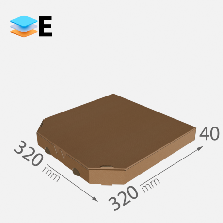Przejdź do produktu Karton na pizzę 32cm ścięty 320x320x40 // 2*palety [7200szt/ kompl.]
