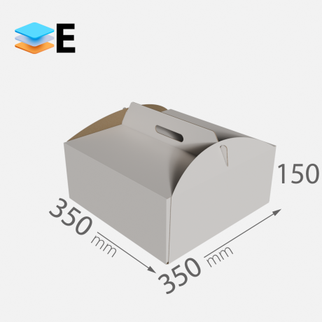 Przejdź do produktu Karton na tort z rączką 350x350x150 // 1*paczka [10szt/ kompl.]