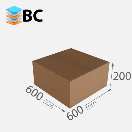 Przejdź do produktu Karton 600x600x200 Fala BC 640g/m2 szary 5w fefco 201 // 1*paczka [10szt/ kompl.]