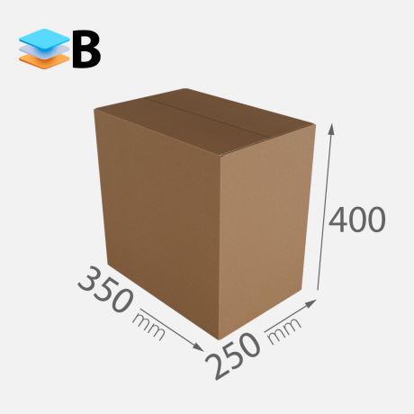 Przejdź do produktu Karton 350x250x400 Fala B 380g/m2 szary 3w fefco 201 // 1*paczka [20szt/ kompl.]