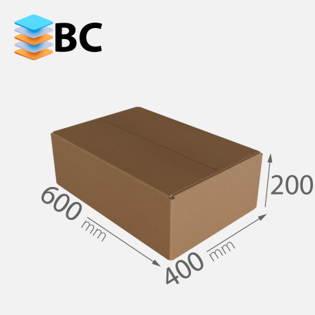 Przejdź do produktu Karton 600x400x200 Fala BC 640g/m2 szary 5w fefco 201 // 1*paczka [20szt/ kompl.]