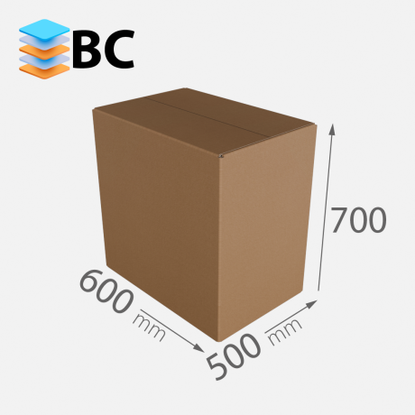 Przejdź do produktu Karton 600x500x700 Fala BC 640g/m2 szary 5w fefco 201 // 1*paczka [10szt/ kompl.]