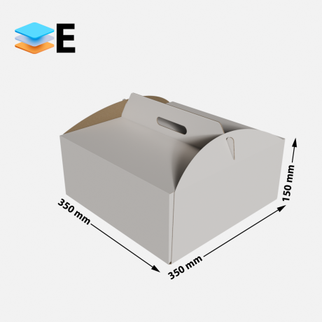 Przejdź do produktu Karton na tort z rączką 350x350x150 // 1*paleta [1200szt/ kompl.]