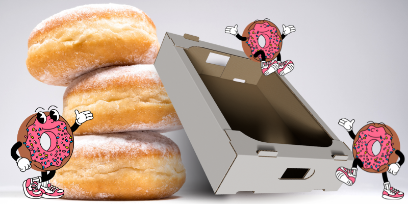 pączki ze skrzynką na pączki i faworki